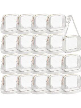 Clear Crossbody Bag Set - 5/10/20 Pcs Transparent Handbags for Travel & Events